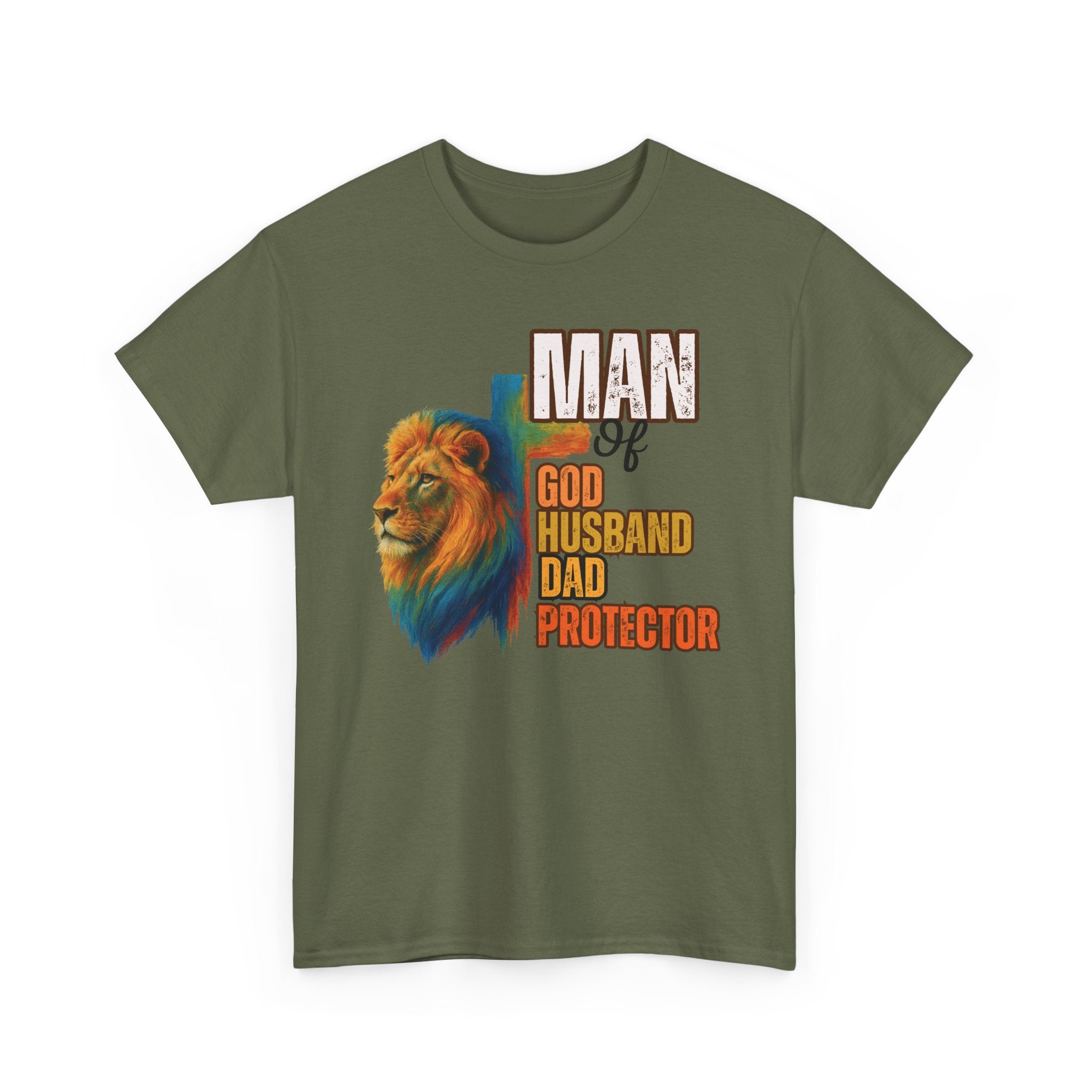 Father's Day "Man of God, Husband, Dad, Protector" Tee | Christian Faith T-Shirt