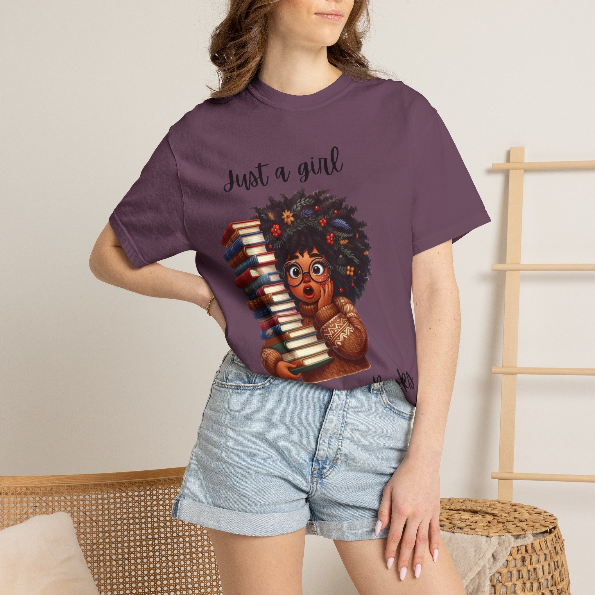 Book Lover T‑Shirt — "Just a Girl Who Loves Books" Cute Reading Graphic Tee