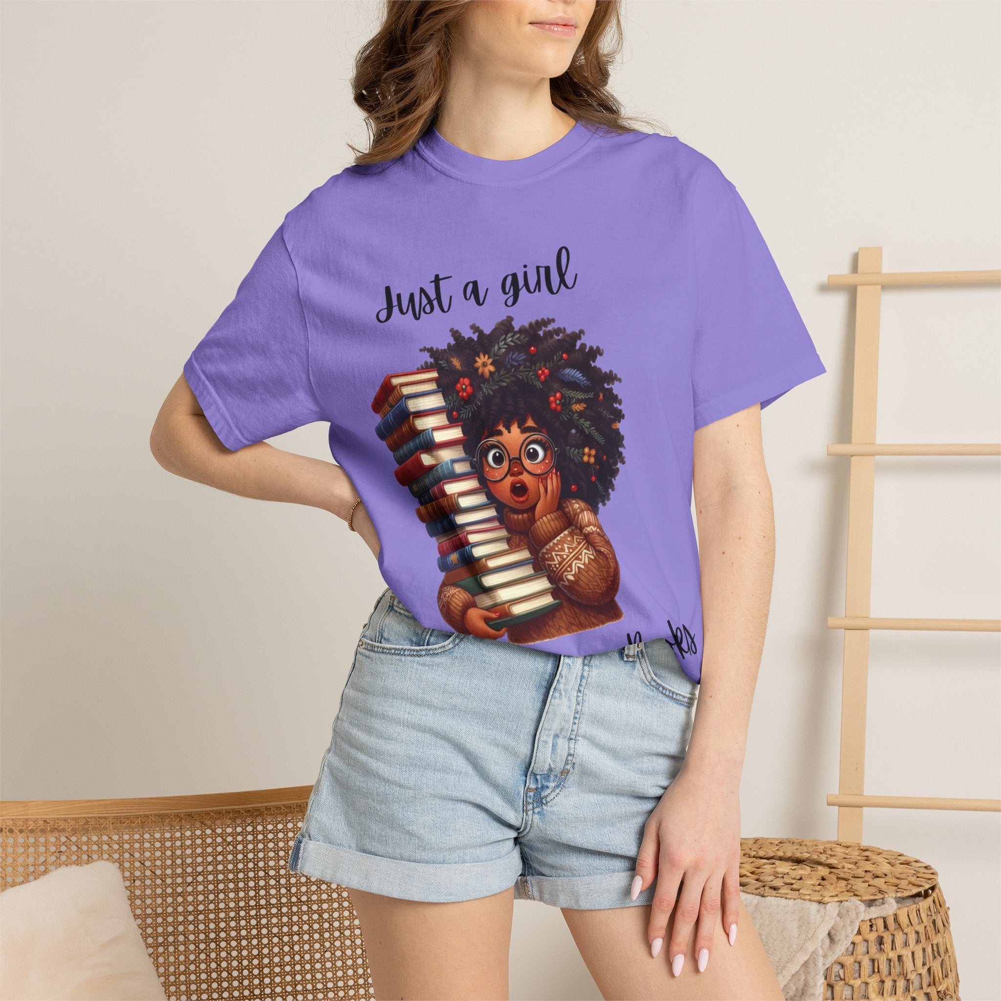 Book Lover T‑Shirt — "Just a Girl Who Loves Books" Cute Reading Graphic Tee