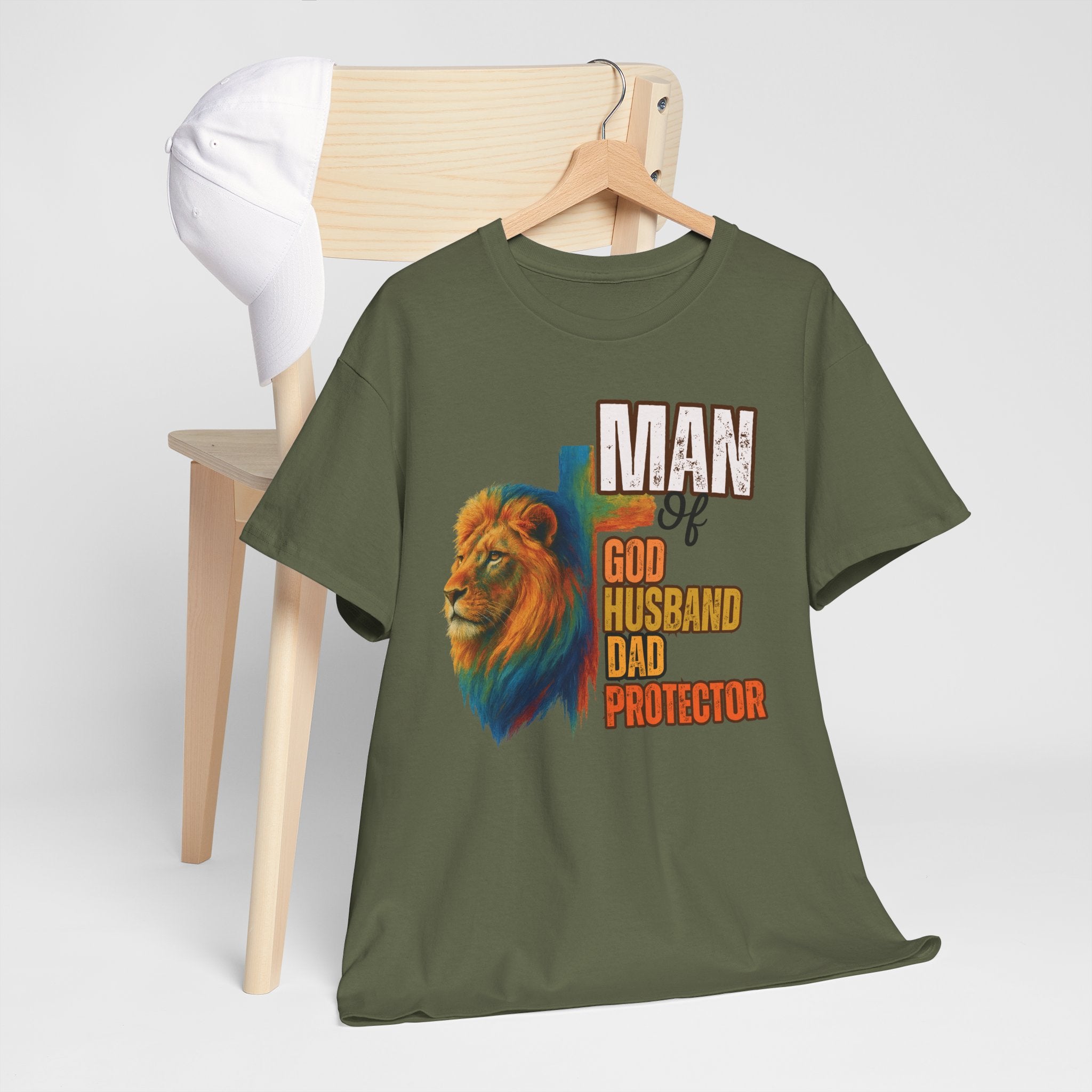Father's Day "Man of God, Husband, Dad, Protector" Tee | Christian Faith T-Shirt