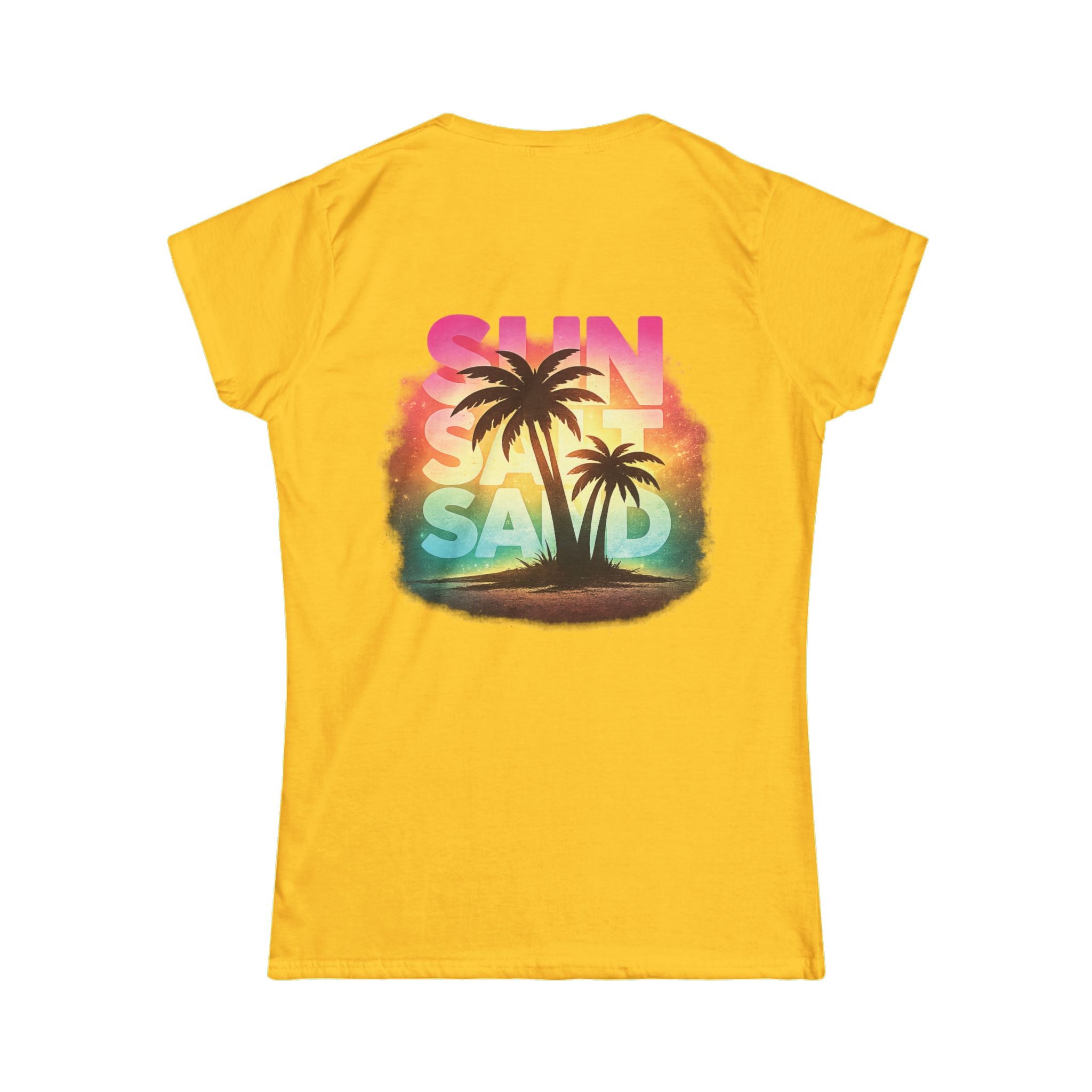 Sun, Salt, Sand Palm Tee — Women's Beach Sunset T-Shirt