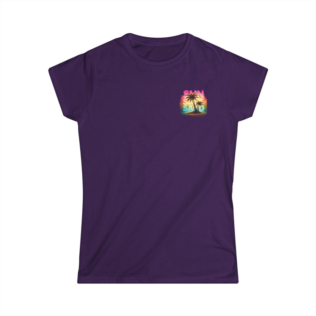 Sun, Salt, Sand Palm Tee — Women's Beach Sunset T-Shirt