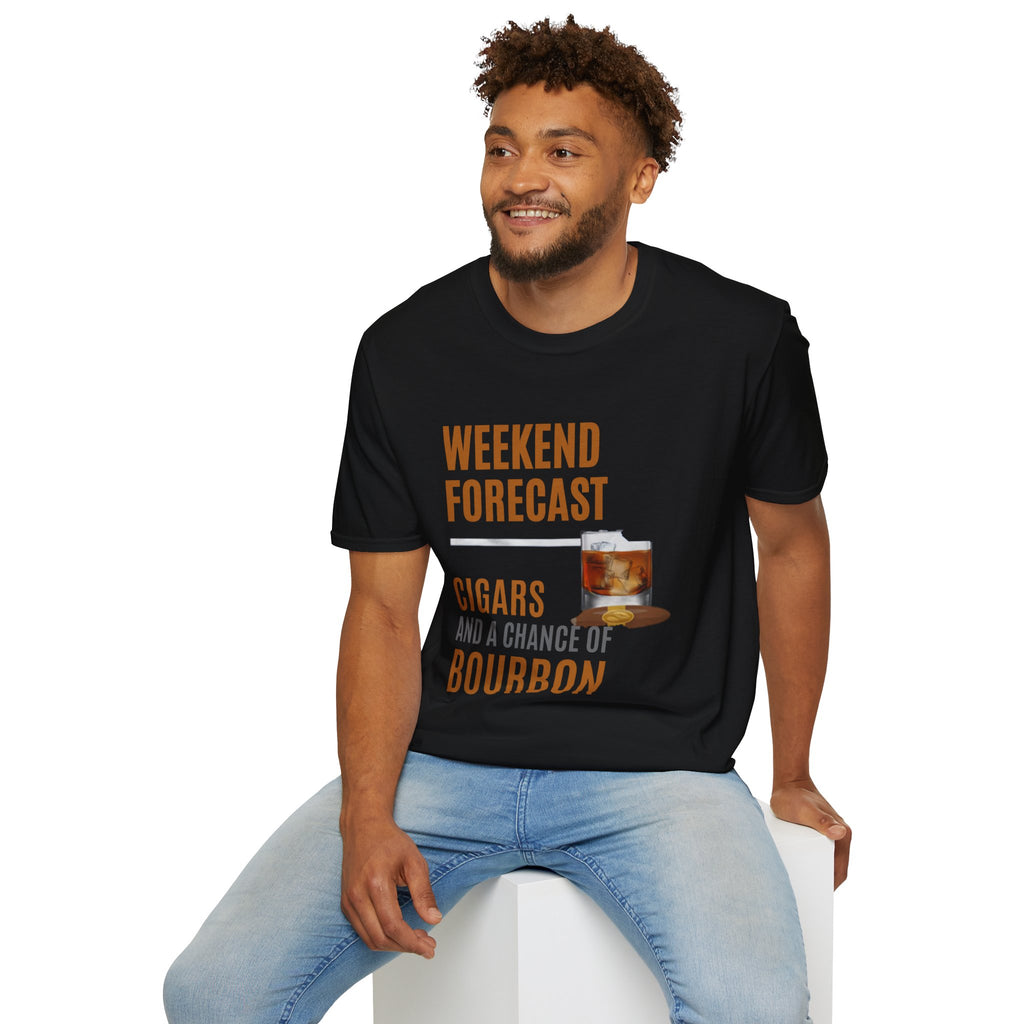 Weekend Forecast T-Shirt — "Cigars and a Chance of Bourbon" Graphic Tee