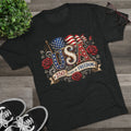 USA 250 Years of Freedom Graphic Tee – Patriotic American Flag & Roses T-Shirt