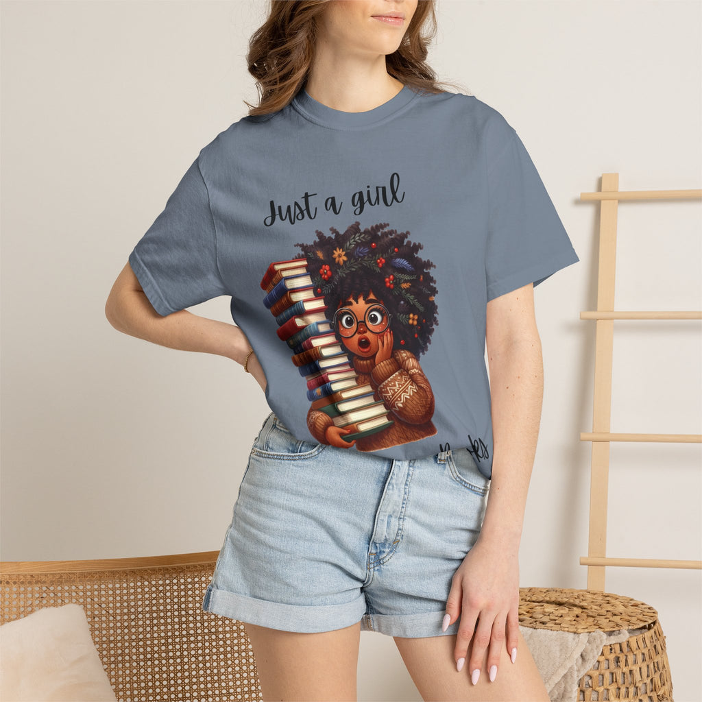 Book Lover T‑Shirt — "Just a Girl Who Loves Books" Cute Reading Graphic Tee