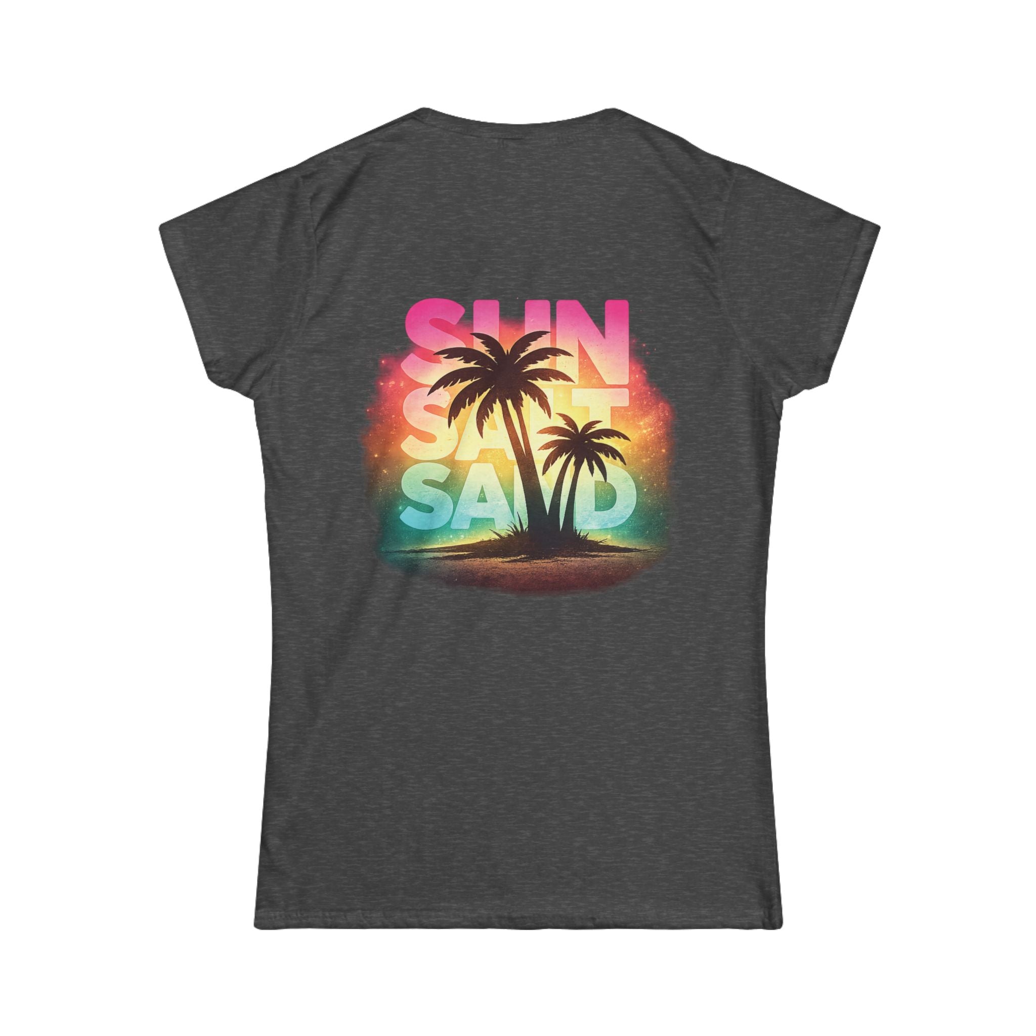Sun, Salt, Sand Palm Tee — Women's Beach Sunset T-Shirt