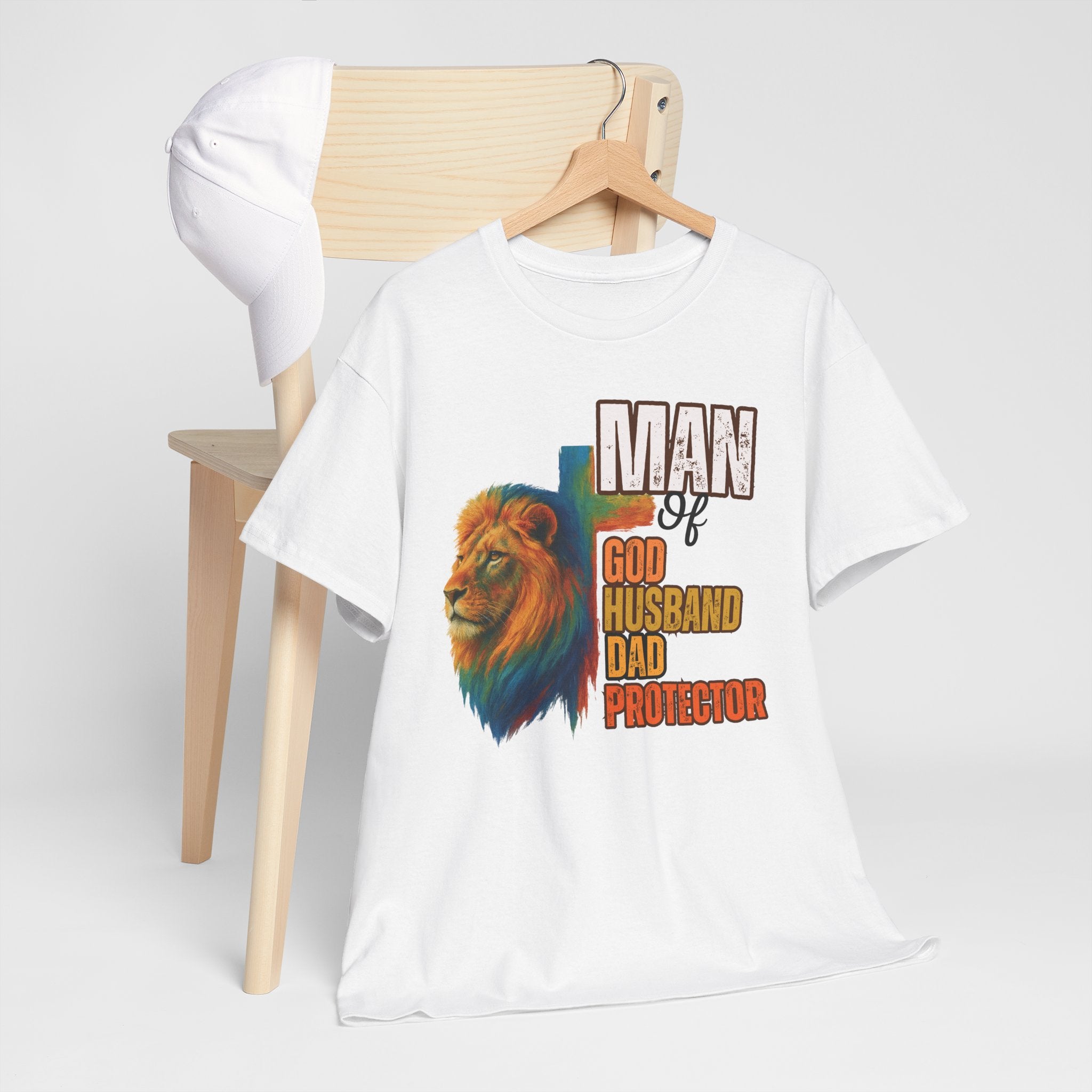 Father's Day "Man of God, Husband, Dad, Protector" Tee | Christian Faith T-Shirt