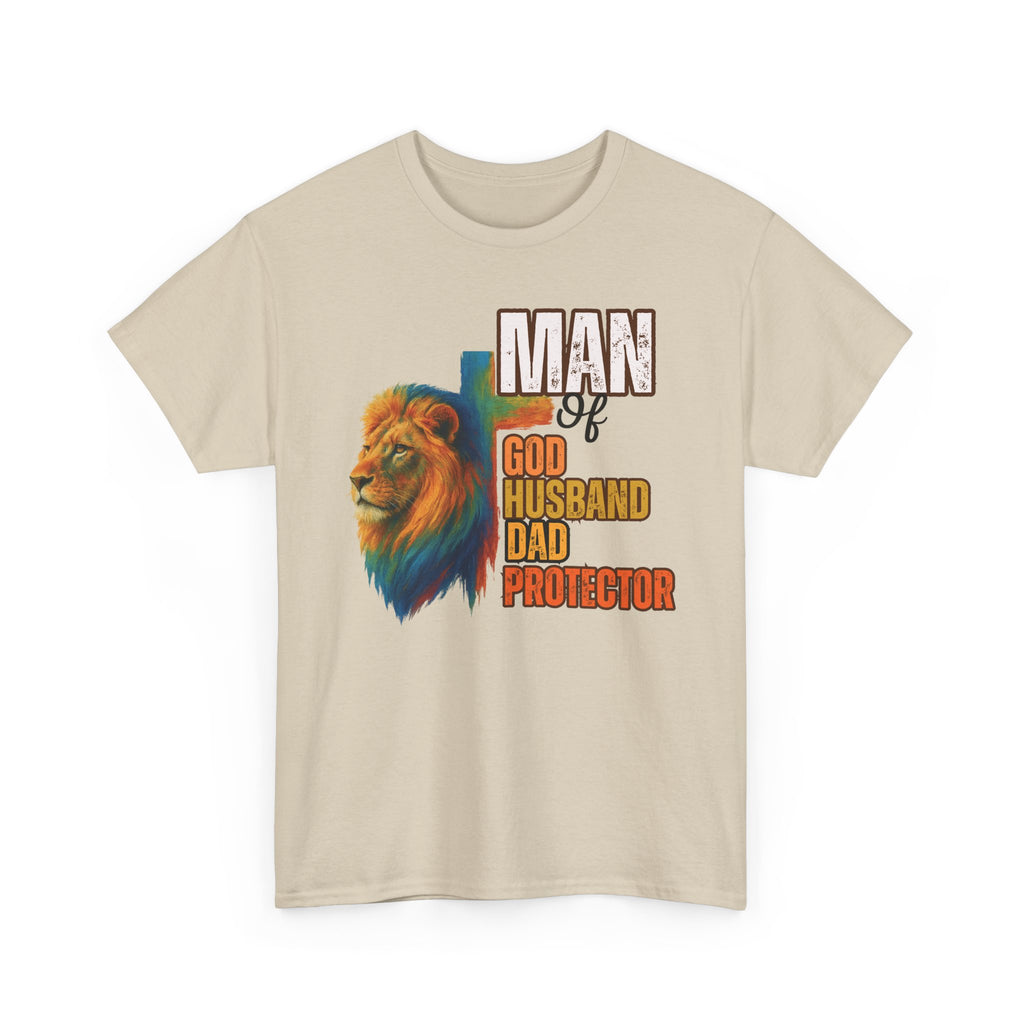 Father's Day "Man of God, Husband, Dad, Protector" Tee | Christian Faith T-Shirt