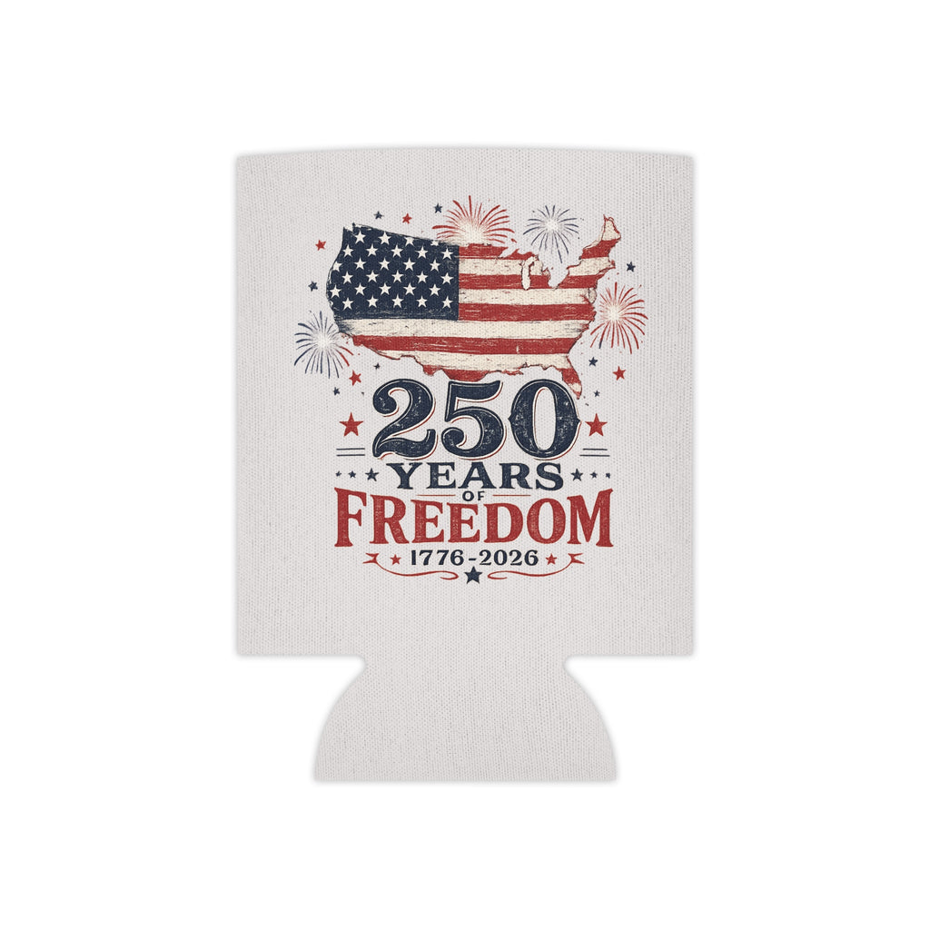 250 Years of Freedom Can Cooler – 1776–2026 USA Anniversary Beer Koozie