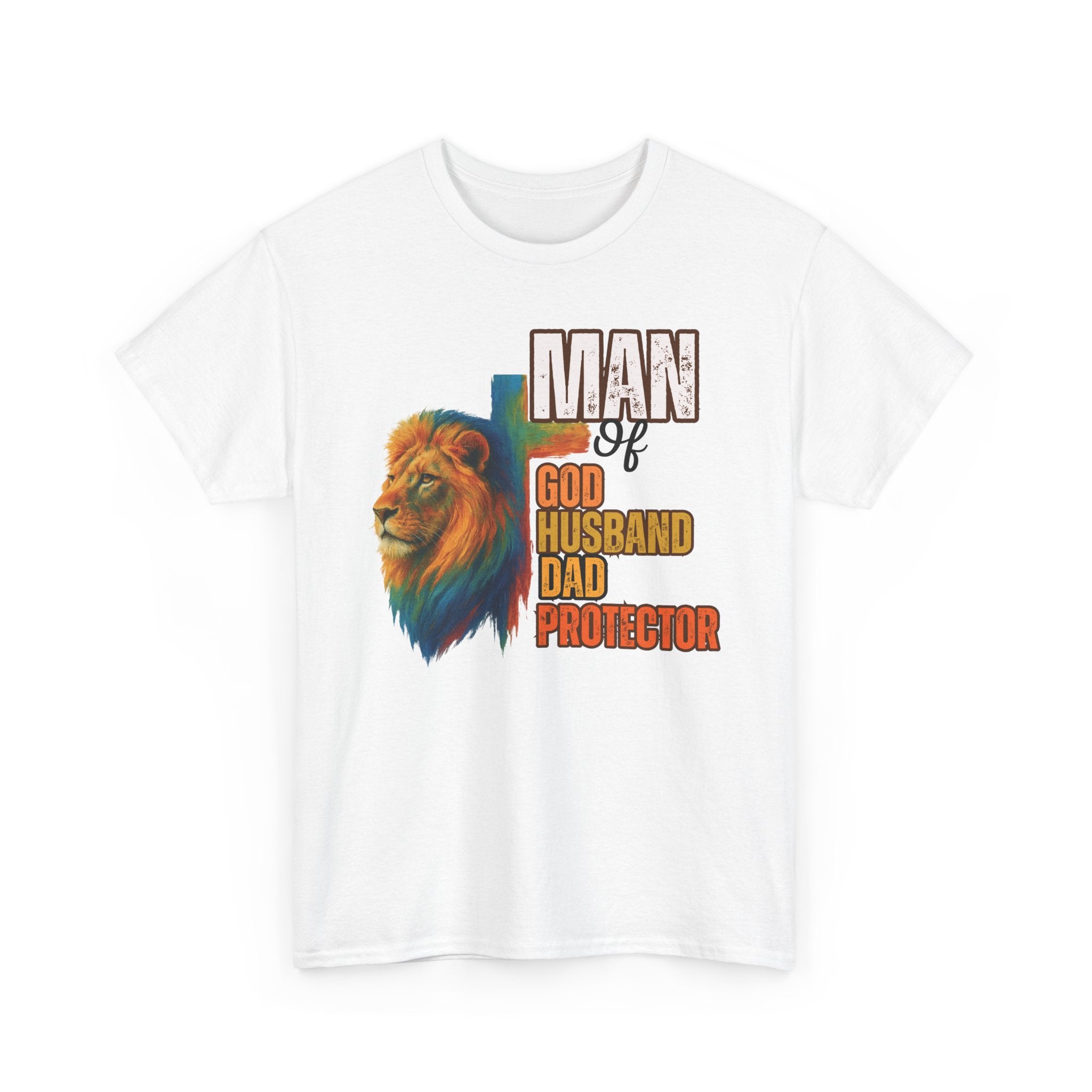 Father's Day "Man of God, Husband, Dad, Protector" Tee | Christian Faith T-Shirt