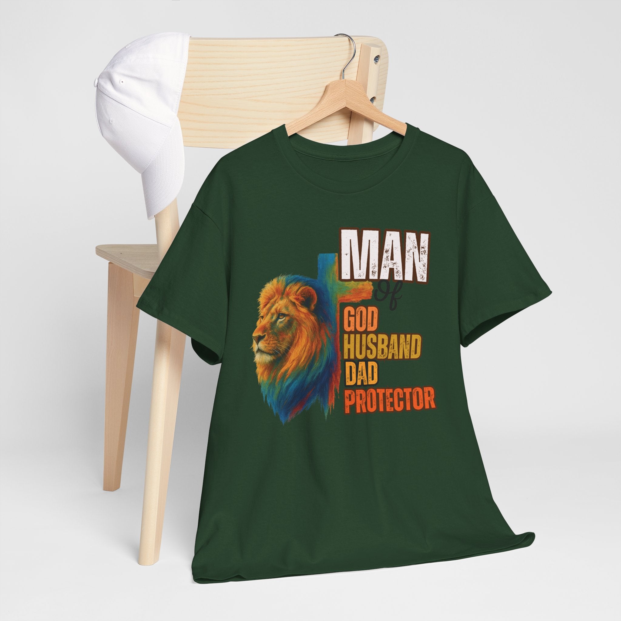 Father's Day "Man of God, Husband, Dad, Protector" Tee | Christian Faith T-Shirt