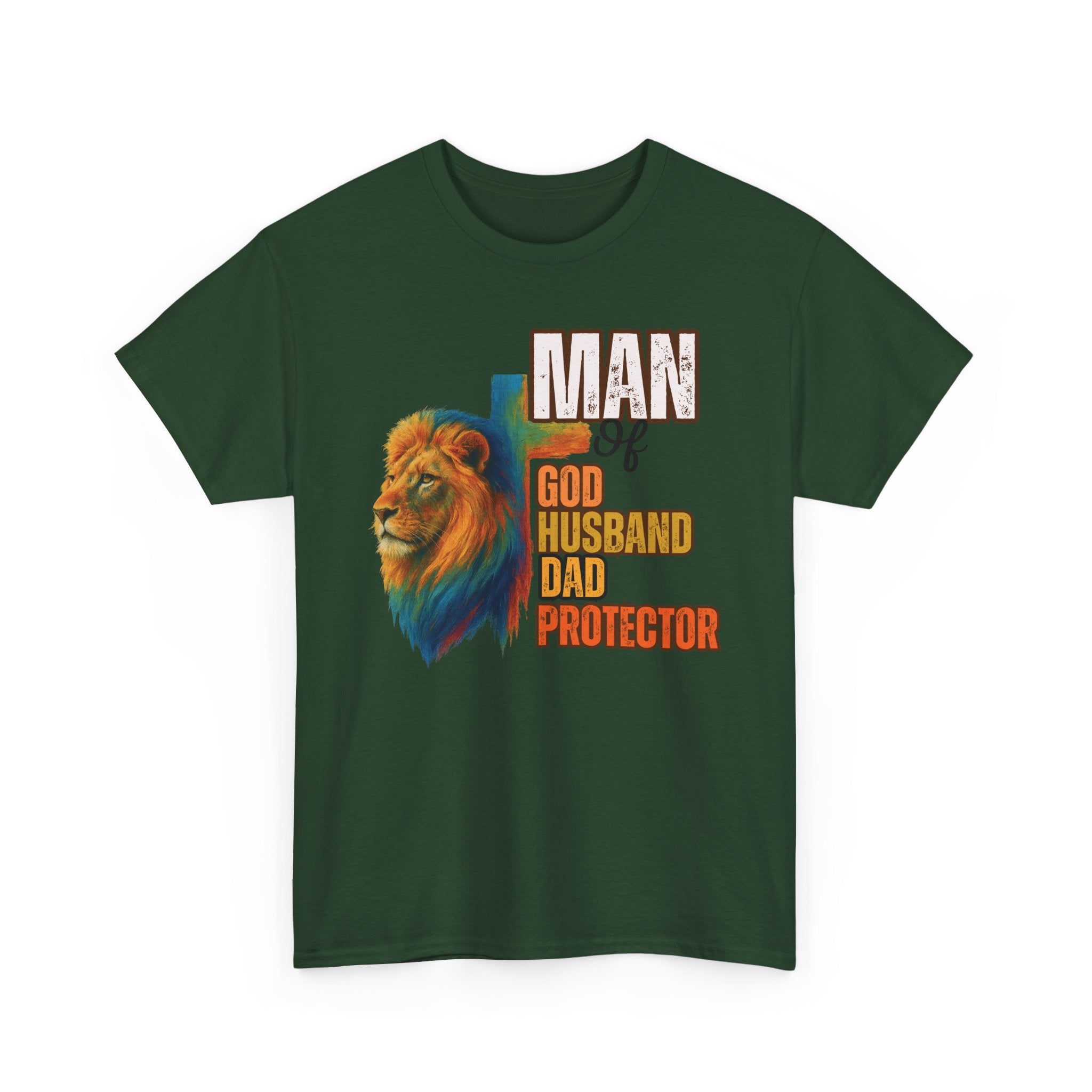 Father's Day "Man of God, Husband, Dad, Protector" Tee | Christian Faith T-Shirt