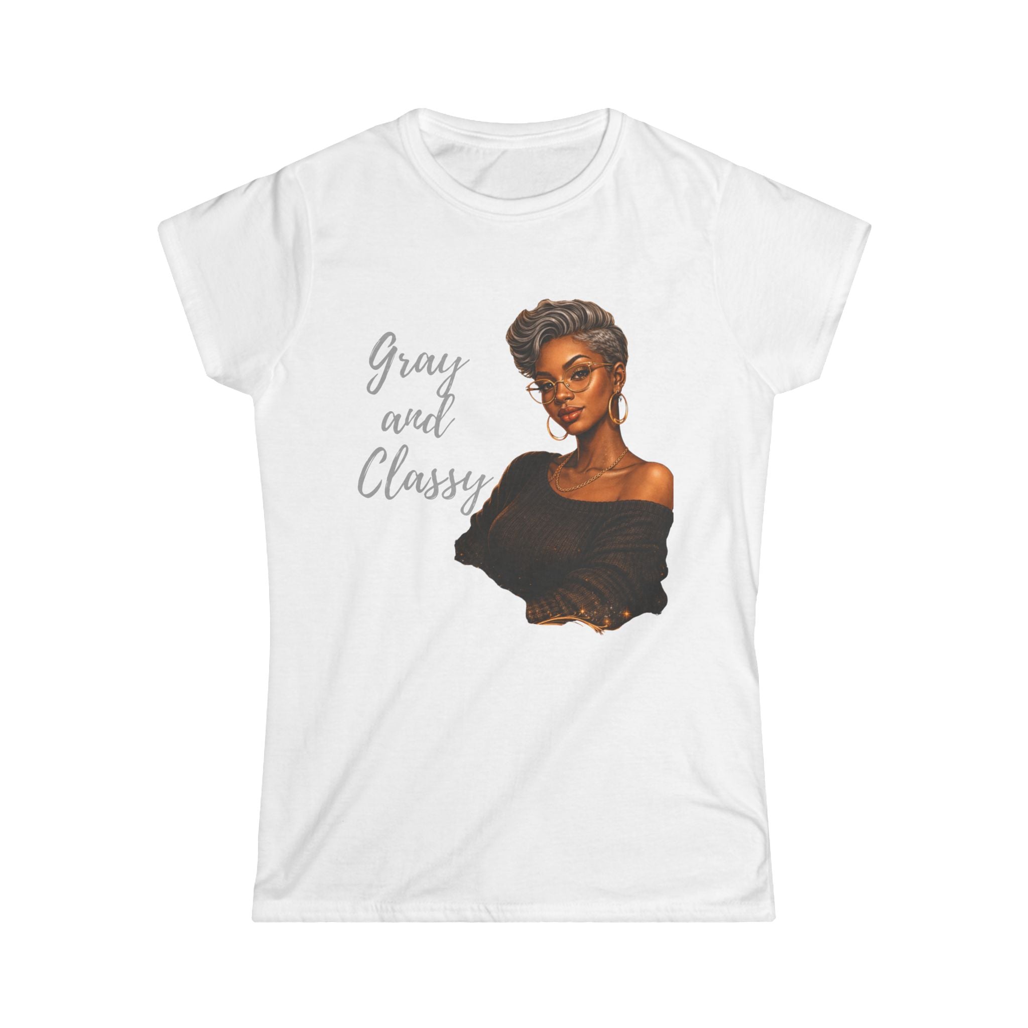 Gray Hair — 'Gray and Classy' Stylish Portrait Graphic