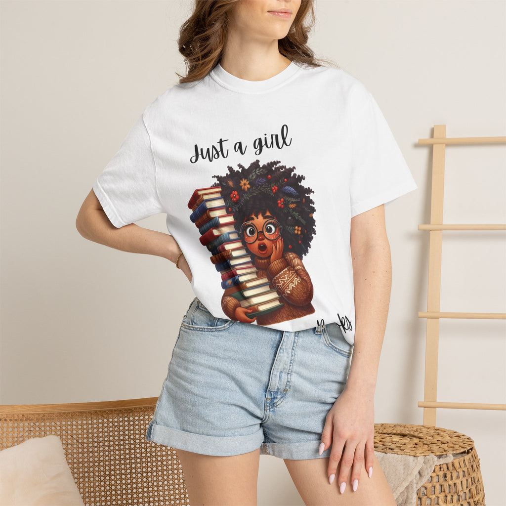 Book Lover T‑Shirt — "Just a Girl Who Loves Books" Cute Reading Graphic Tee