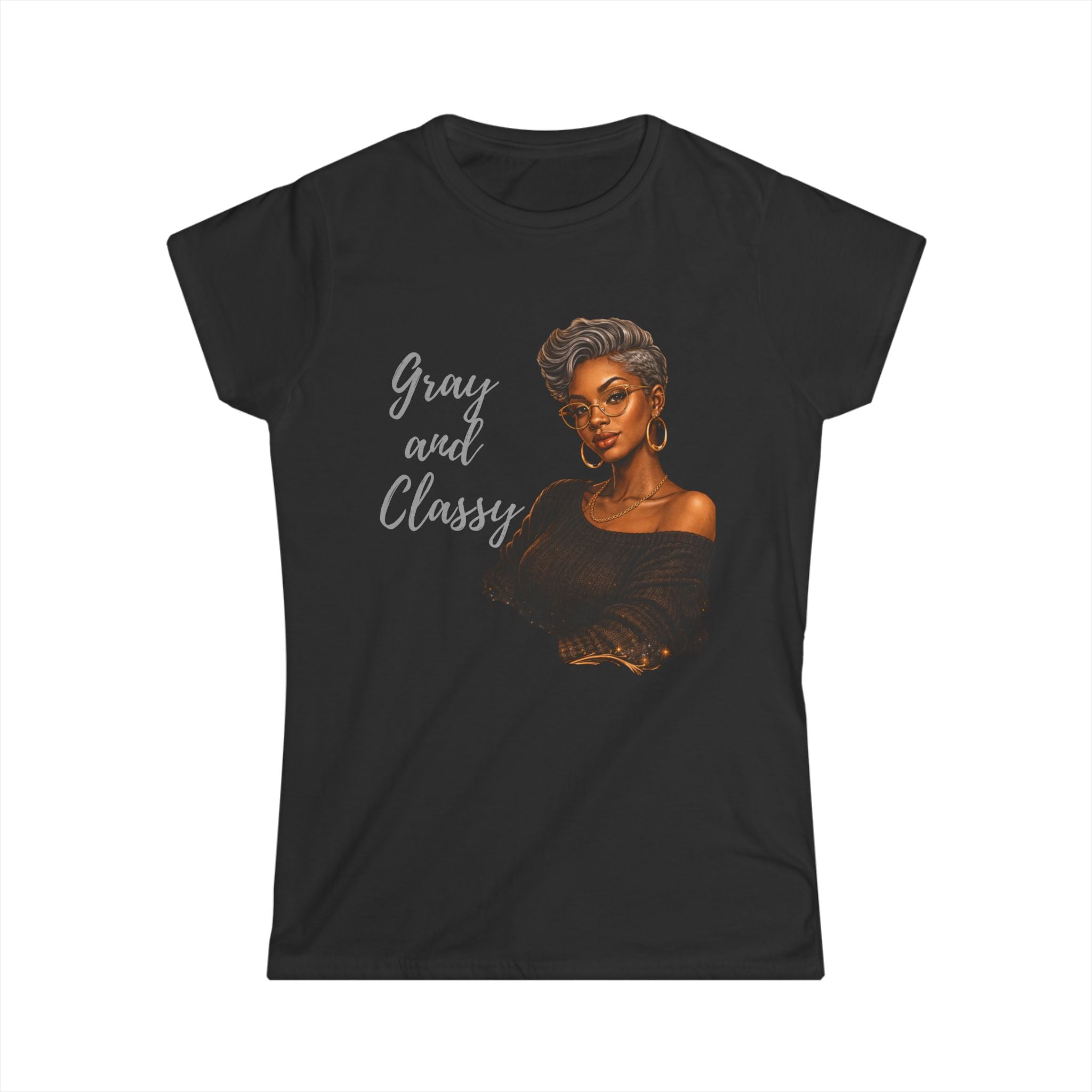 Gray Hair — 'Gray and Classy' Stylish Portrait Graphic