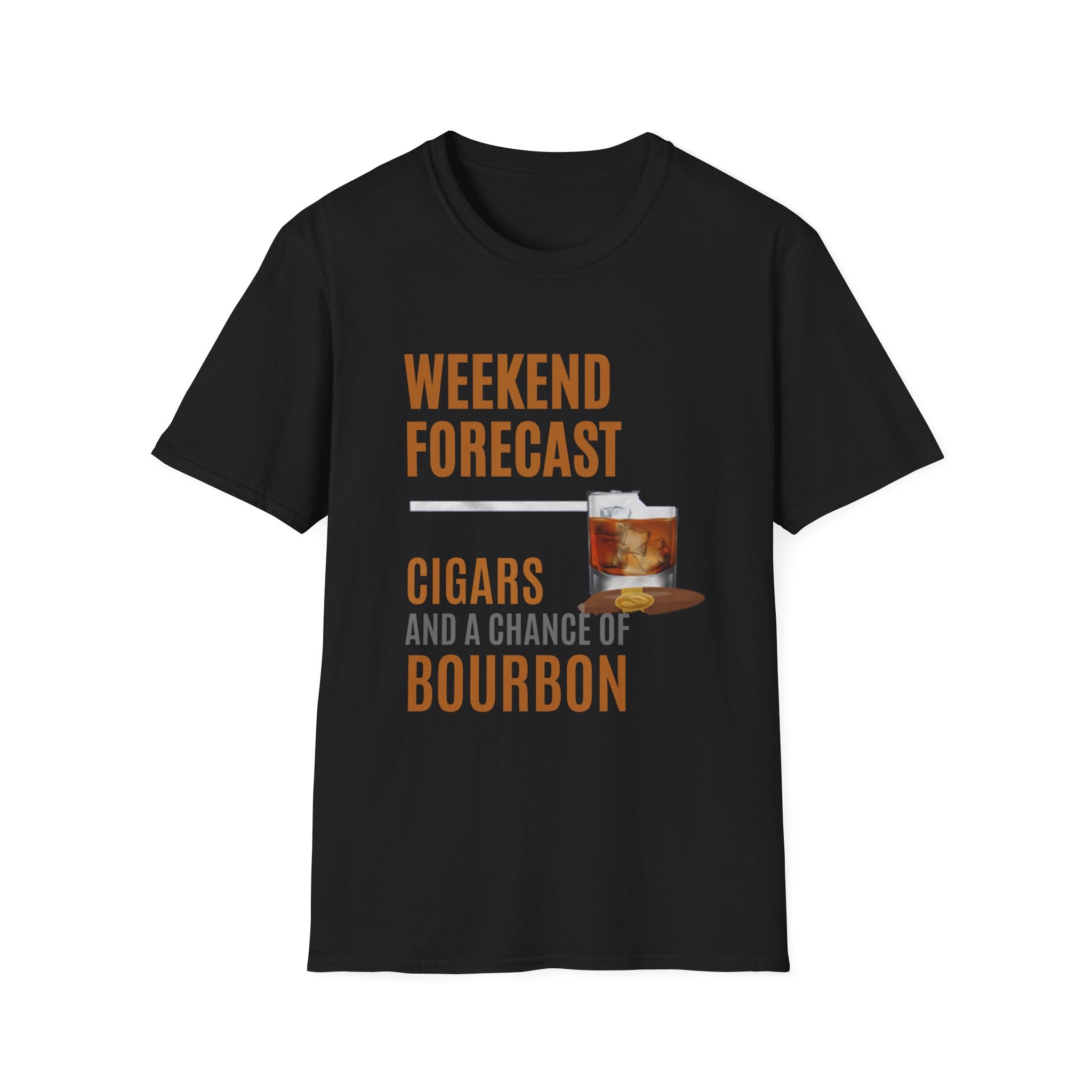 Weekend Forecast T-Shirt — "Cigars and a Chance of Bourbon" Graphic Tee