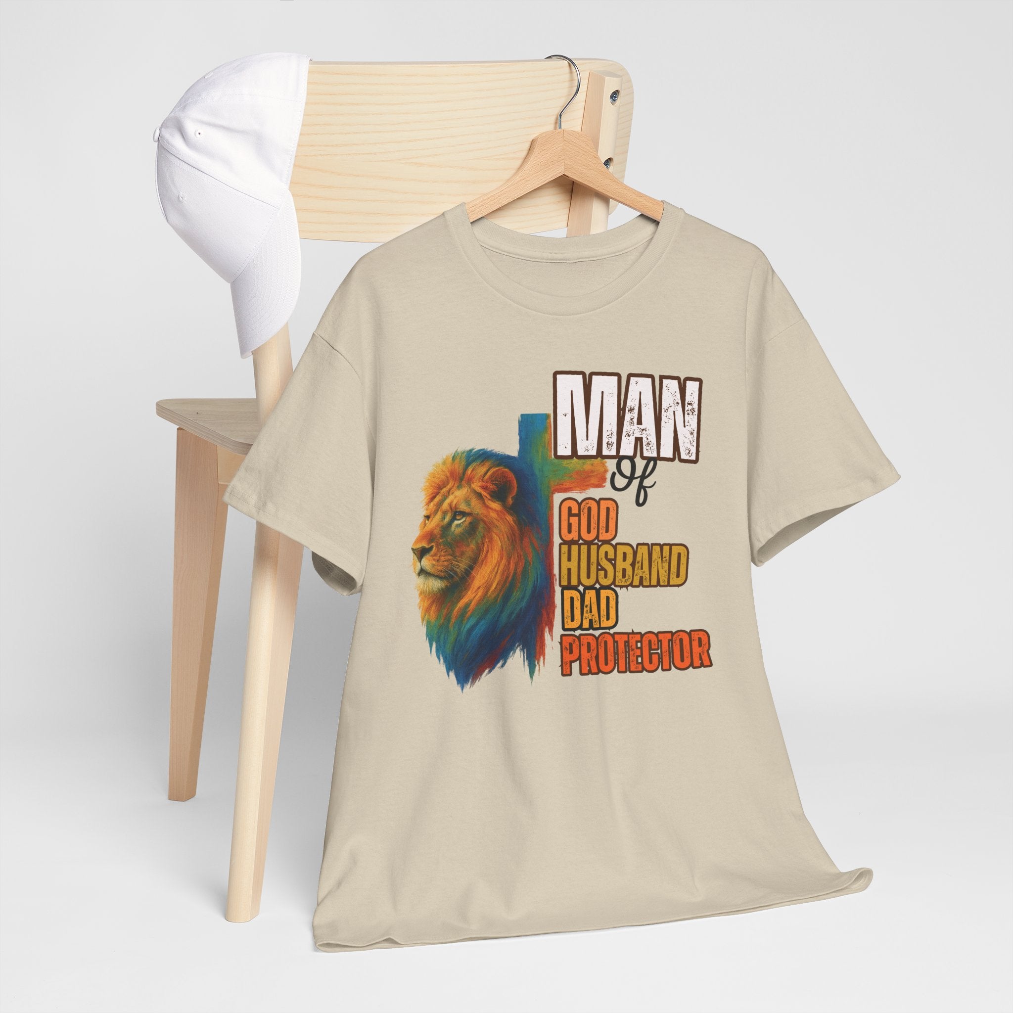 Father's Day "Man of God, Husband, Dad, Protector" Tee | Christian Faith T-Shirt