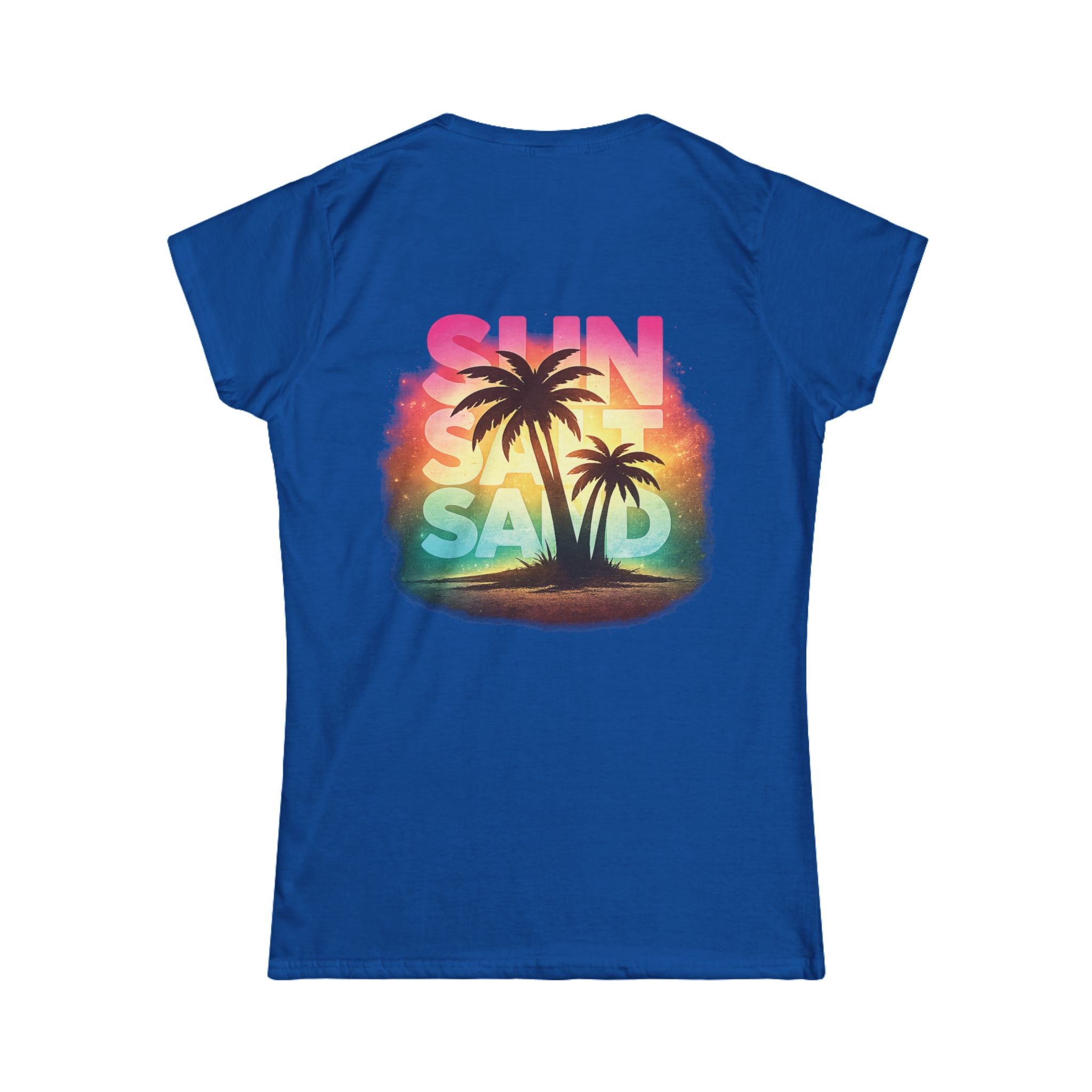 Sun, Salt, Sand Palm Tee — Women's Beach Sunset T-Shirt