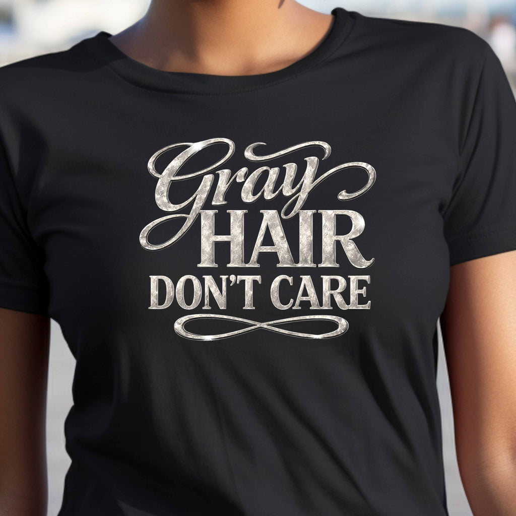 Gray Hair Don't Care V-Neck Tee