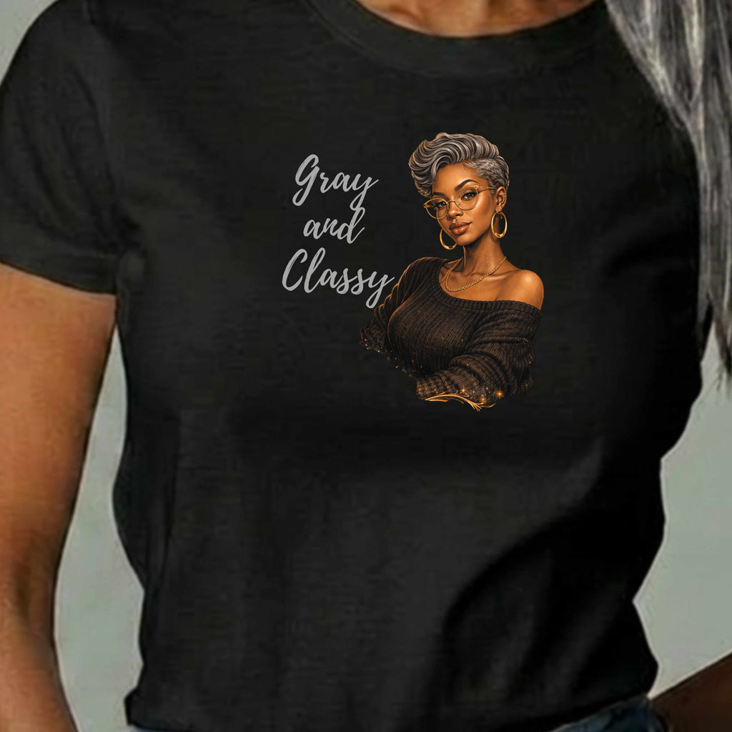 Gray Hair — 'Gray and Classy' Stylish Portrait Graphic